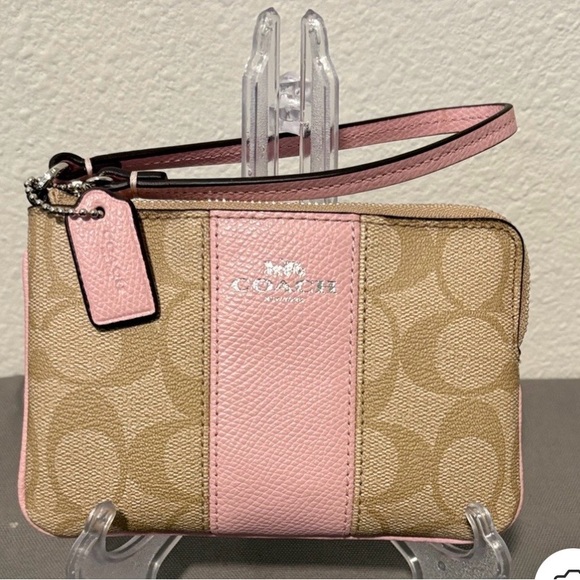 Coach Pink and Tan Wristlet 🥳 - Picture 2 of 6